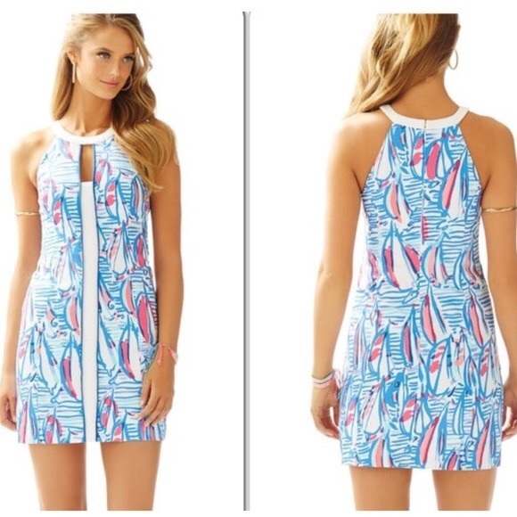 Lilly Pulitzer Pearl Shift Dress Red Right Return - Picture 1 of 4